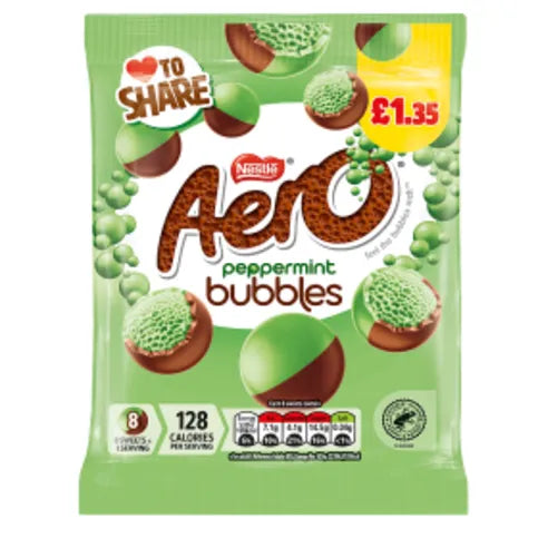 Aero Bubbles Peppermint Mint Chocolate Sharing Bag 80g - Premier Ravensdale