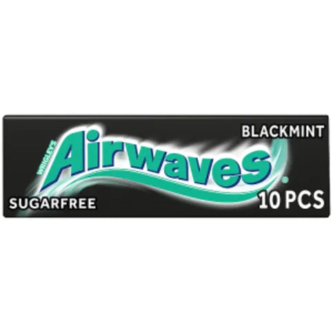 Airwaves Black Mint Flavour Sugarfree Chewing Gum 10 Pieces - Premier Ravensdale
