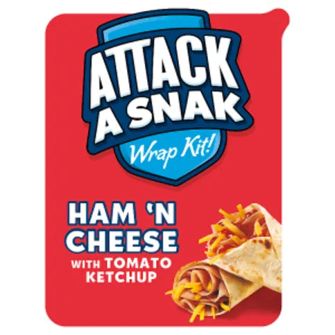 Attack a Snak Ham 'n Cheese Wrap Kit with Tomato Ketchup 86g - Premier Ravensdale