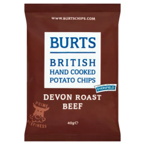 Burts British Hand Cooked Potato Chips Devon Roast Beef 40g
