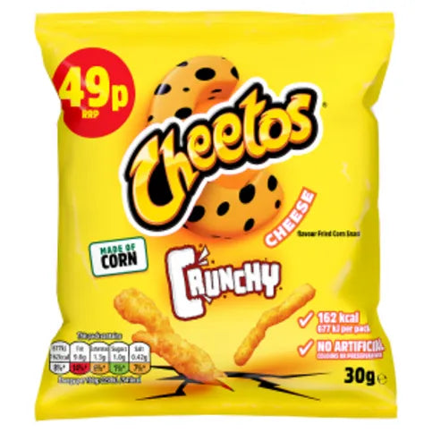 Cheetos Crunchy Cheese Snacks Crisps 30g