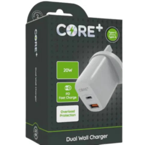 Core Dual Wall Charger - Premier Ravensdale