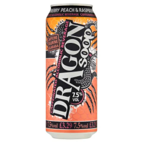 Dragon Soop Caffeinated Alcoholic Beverage Peach & Raspberry 500ml - Premier Ravensdale