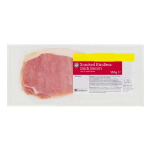 Euro Shopper Smoked Rindless Back Bacon 150g - Premier Ravensdale