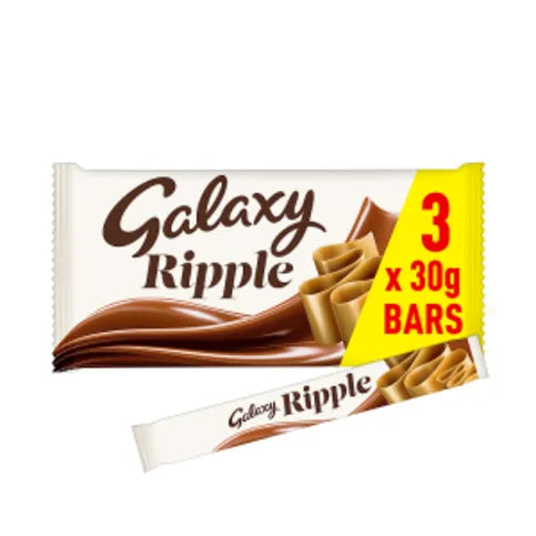 Galaxy Ripple Milk Chocolate Snack Bars Multipack 3 x 30g - Premier Ravensdale