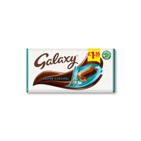 Galaxy Salted Caramel & Milk Chocolate Block Bar 135g - Premier Ravensdale