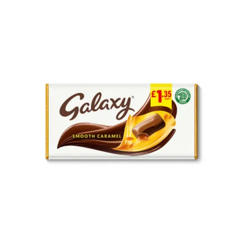 Galaxy Smooth Caramel & Milk Chocolate Block Bar 135g - Premier Ravensdale