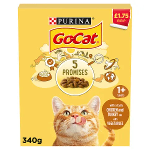 Go-Cat with a Tasty Chicken and Turkey Mix with Vegetables 1+ Years 340g - Premier Ravensdale