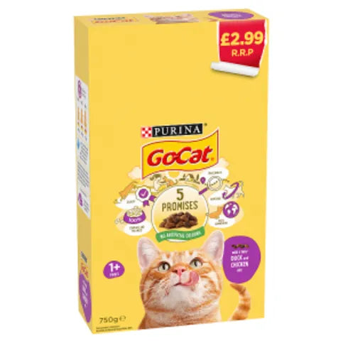 Go-Cat with a Tasty Duck and Chicken Mix 1+ Years 750g - Premier Ravensdale