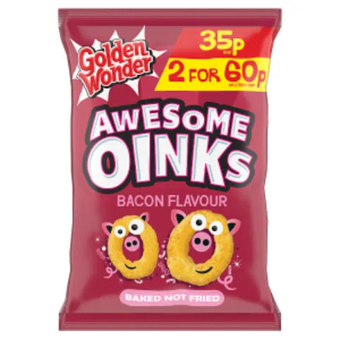 Golden Wonder Awesome Oinks Bacon Flavour 22g