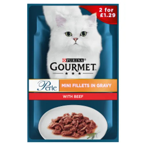 Gourmet Perle Mini Fillets in Gravy with Beef 85g - Premier Ravensdale