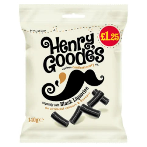 Henry Goode's Superbly Soft Black Liquorice 140g - Premier Ravensdale