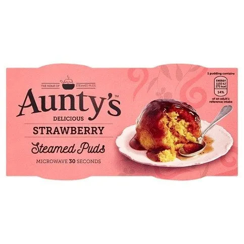 Aunty's Delicious Strawberry Steamed Puds 2 x 95g - Premier Ravensdale