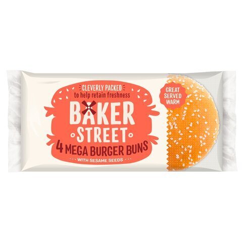 Baker Street Mega Burger Buns 4 Pack - Premier Ravensdale