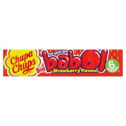 Chupa Chups Big Babol Strawberry Flavour Soft Bubble Gum - 27.6g / 6 Pieces