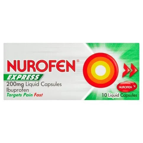 Nurofen Express 200mg Liquid Capsules Pack of 10 - Premier Ravensdale
