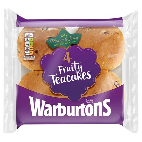 Warburtons Fruity Teacakes 4 Pack - Premier Ravensdale
