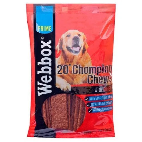 Webbox 20 Chomping Chews with Beef 200g