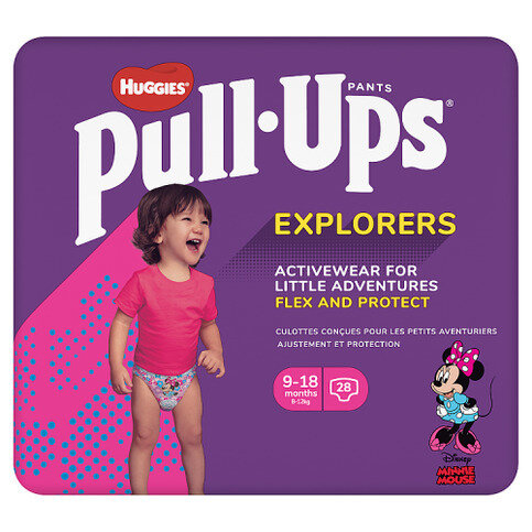 Huggies Pull-Ups Explorers, Girl, Size 9-18 Months, Nappy Size 3-4, 28 Big Kid Pants - Premier Ravensdale