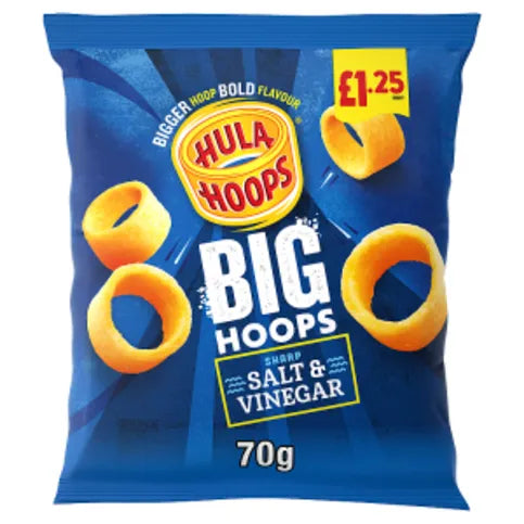 Hula Hoops Big Hoops Sharp Salt & Vinegar Flavour 70g - Premier Ravensdale