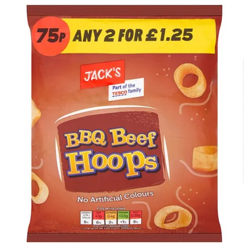 Jacks Bbq Beef Hoops 60g