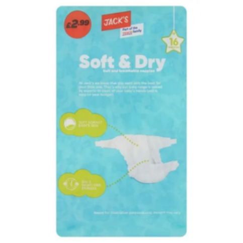 Jacks Soft & Dry Size 3 Nappies - Premier Ravensdale