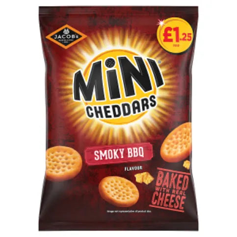 Jacob's Mini Cheddars Smoky BBQ Snacks 90g