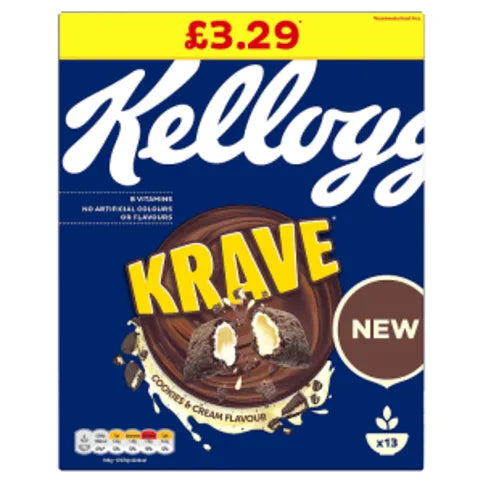 Kellogg's Krave Cookies & Cream Cereal 410g - Premier Ravensdale