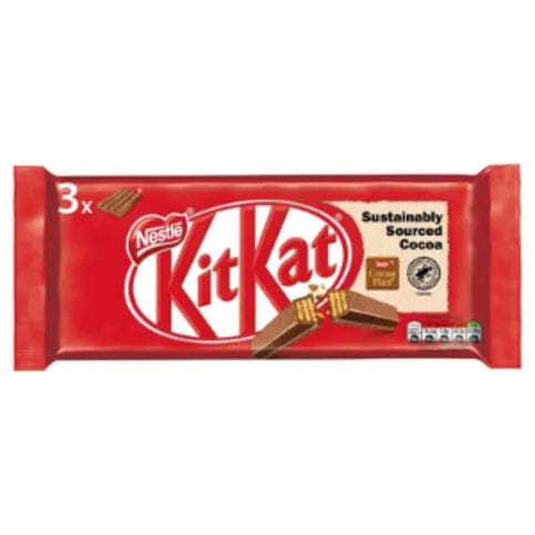 KitKat 4 Finger Milk Chocolate Bar PMP 1.25 3 pack