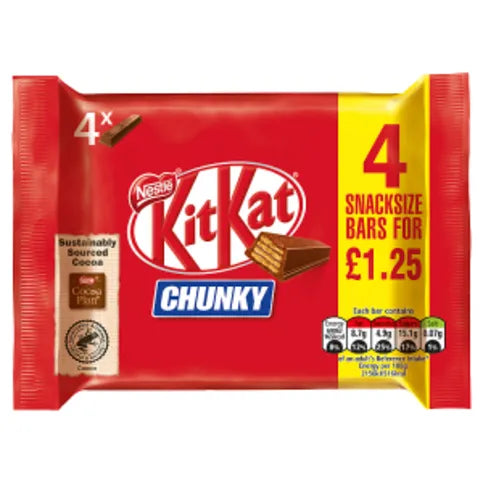 KitKat Chunky Snacksize Bars 4 x 32g (128g)