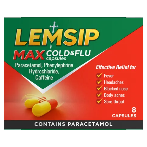 Lemsip Max Cold & Flu Capsules 8 Capsules