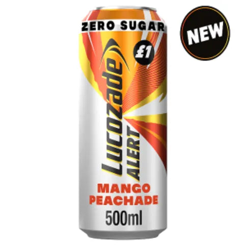 Lucozade Alert Zero Mango & Peach Caffeine Energy Drink 500ml - Premier Ravensdale