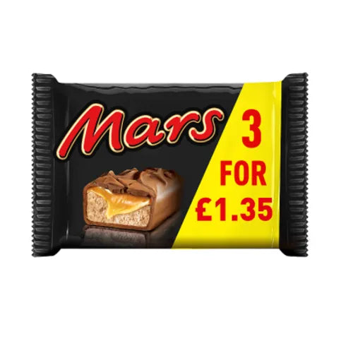 Mars Caramel, Nougat & Milk Chocolate Snack Bars Multipack 3 x 39.4g