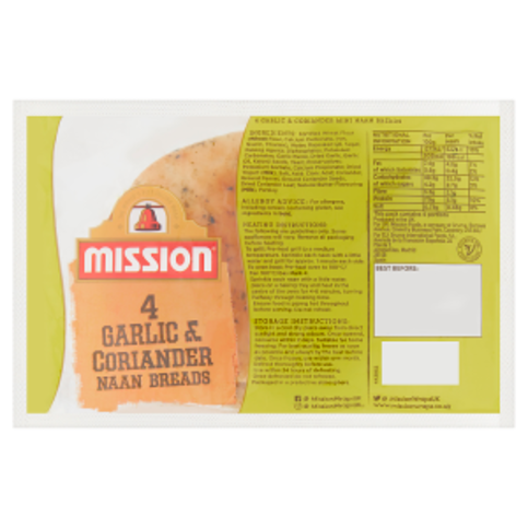 MISSION 4 Garlic & Coriander Naan Breads - Premier Ravensdale