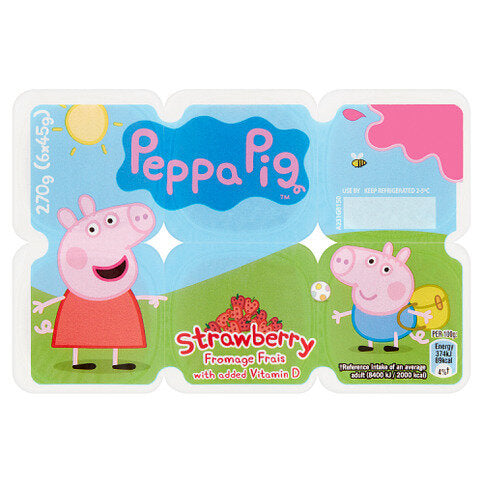 Yoplait Peppa Pig Fromage Frais Strawberry 6 x 45g - Premier Ravensdale