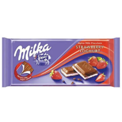 Milka Strawberry Yoghurt Chocolate Bar 100g
