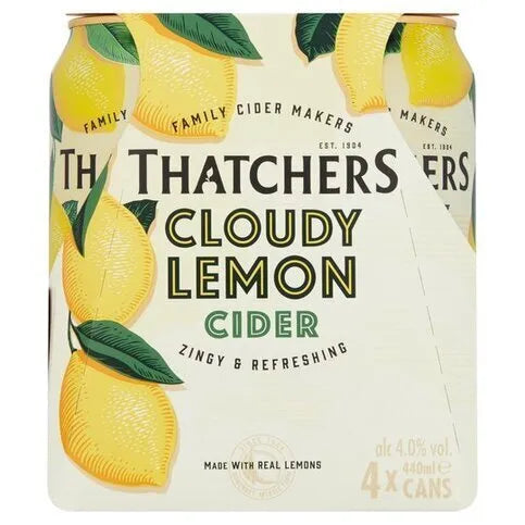 Thatchers Cloudy Lemon Cider 4 x 440ml - Premier Ravensdale