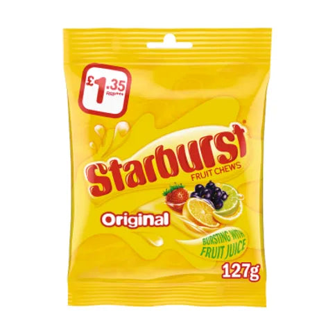 Starburst Vegan Chewy Sweets Fruit Flavoured Pouch Bag 127g