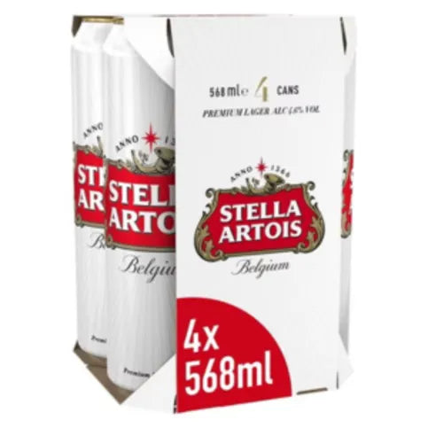 Stella Artois 4 x 568ml - Premier Ravensdale