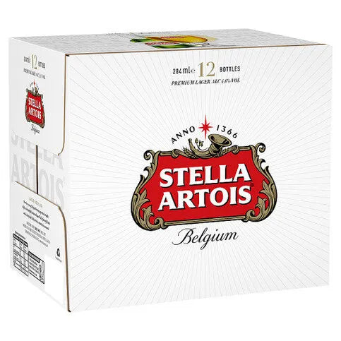 Stella Artois Premium Lager Beer Bottles 12 x 284ml - Premier Ravensdale