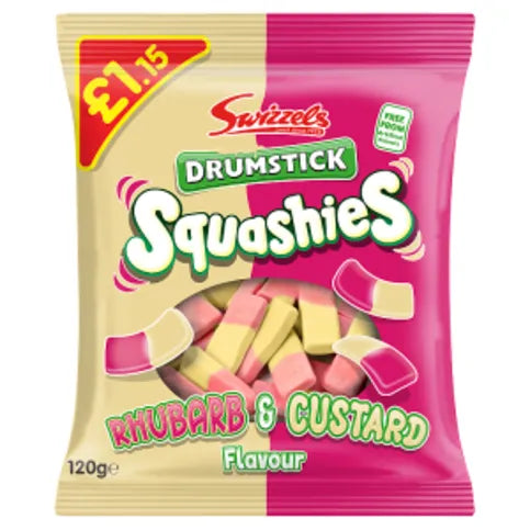 Swizzels Drumstick Squashies Rhubarb & Custard Flavour 120g