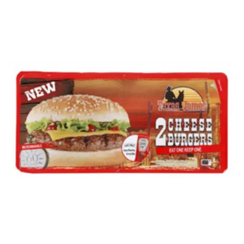 Texas James 2 Cheese Burgers 262g - Premier Ravensdale