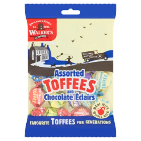 Walker's Nonsuch Assorted Toffees and Chocolate Eclairs 150g