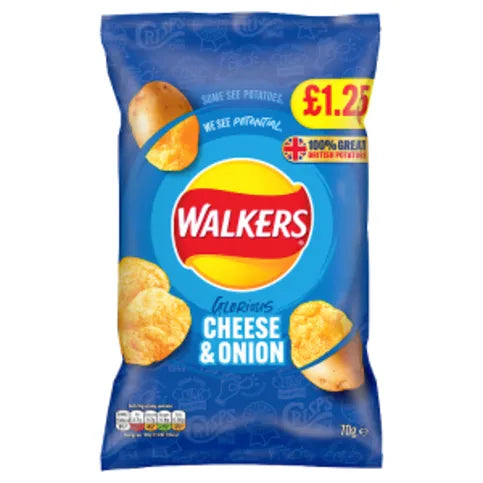 Walkers Cheese & Onion Crisps 70g