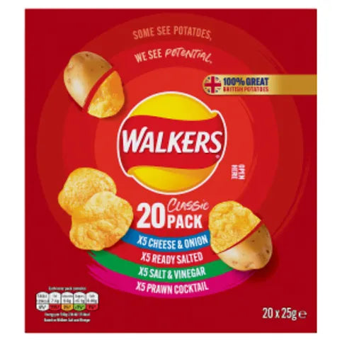 Walkers Classic Pack 20 x 25g - Premier Ravensdale
