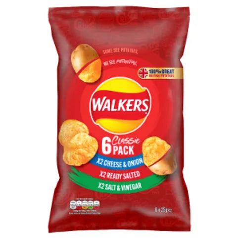 Walkers Classic Variety Multipack Crisps 6 x 25g