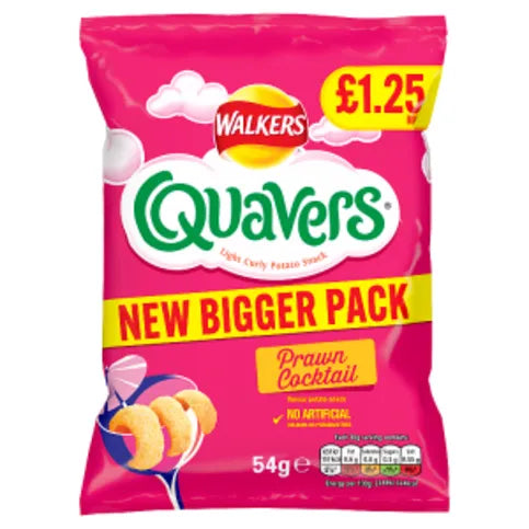 Walkers Quavers Prawn Cocktail Snacks 54g - Premier Ravensdale