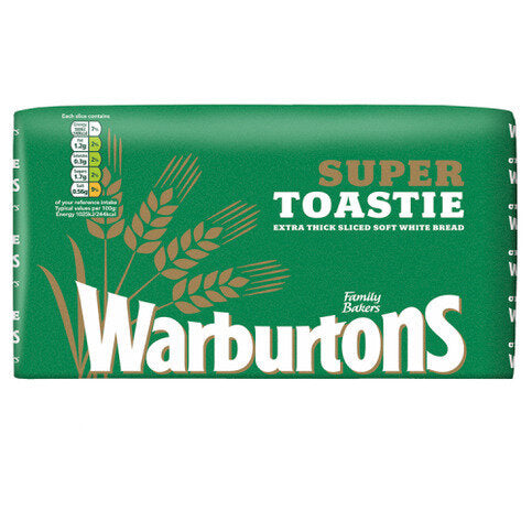 Warburtons Super Toastie Extra Thick White Bread 800g - Premier Ravensdale