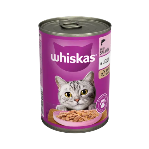Whiskas Adult Wet Cat Food Salmon in Jelly Tin 400g