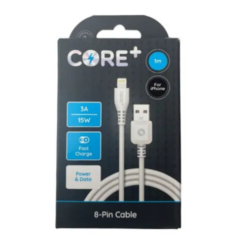 Core Plus iPhone 8 Pin to Usb 1m Cable 3a/15w